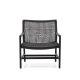 KAVE HOME Sabolla utendrs lenestol, med armlener - sort syntetisk flettet og svart teak