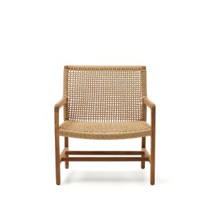 KAVE HOME Sabolla havestol, m. armln - natur syntetisk flet og teaktr