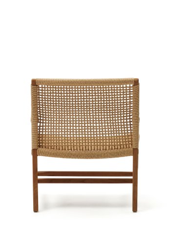 KAVE HOME Sabolla hagestol, med armlener - naturlig syntetisk flettet og teak