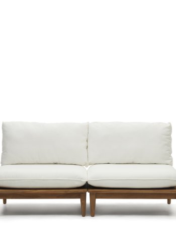 KAVE HOME Portitxol modulær udendørs lænestol, m. hynder - natur teaktræ (sæt med 2)