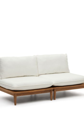 KAVE HOME Portitxol modulær udendørs lænestol, m. hynder - natur teaktræ (sæt med 2)