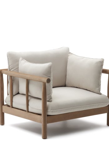 KAVE HOME Sacova utendrs lenestol, med armlener - eukalyptus tre