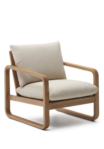 KAVE HOME Sacaleta utendrs lenestol, med armlener - eukalyptus tre