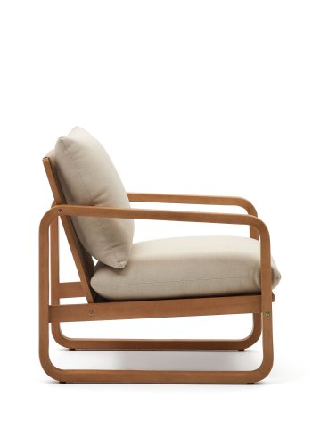 KAVE HOME Sacaleta utendrs lenestol, med armlener - eukalyptus tre