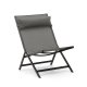 KAVE HOME Canutells utendrs lenestol, sammenleggbar - mrkegr tekstil og mrkegr aluminium