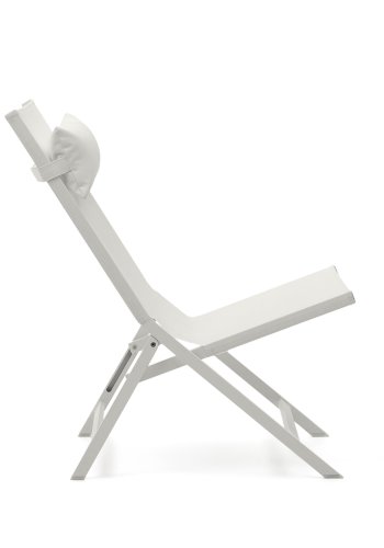 KAVE HOME Canutells utendrs lenestol, sammenleggbar - lysegr tekstil og lysegr aluminium