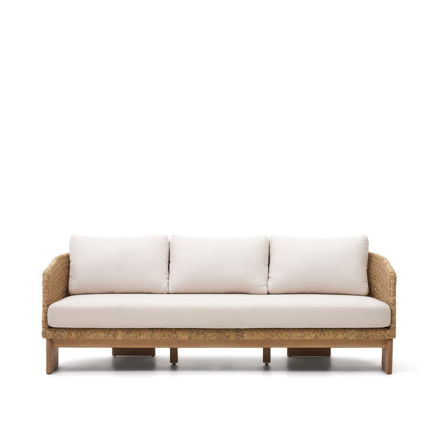 KAVE HOME Xoriguer 3-seters sofa - kunstrotting og eukalyptus tre