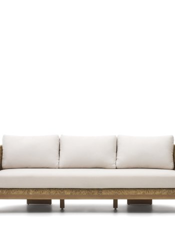 KAVE HOME Xoriguer 3-seters sofa - kunstrotting og eukalyptus tre