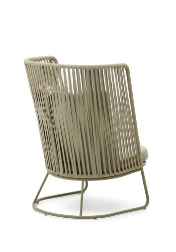 KAVE HOME Saconca utendrs lenestol, med hy ryggsttte - grnt tau og stl