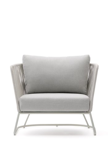 KAVE HOME Saconca utendrs lenestol i tau og grtt galvanisert stl