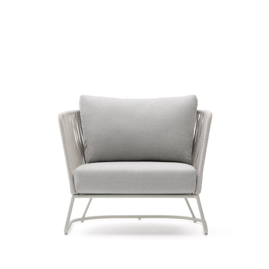 KAVE HOME Saconca utendrs lenestol i tau og grtt galvanisert stl