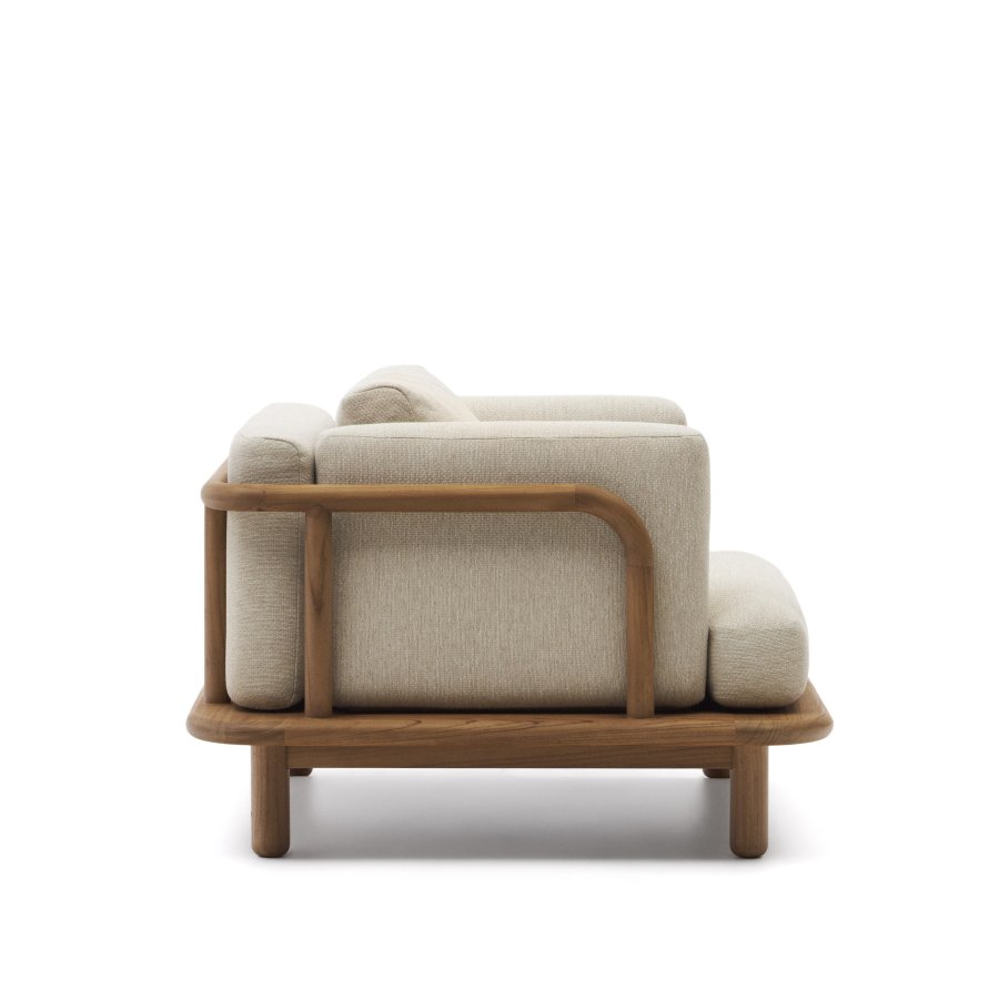 KAVE HOME Turqueta utendrs lenestol, med armlener - naturlig teak