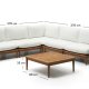 KAVE HOME Portitxol 1 hj�rne lenestol, 4 modul�re lenestoler og salongbord - naturlig teak (sett med 6)