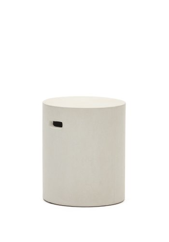 KAVE HOME Aiguablava fotsttte, rund - hvit sement (37)