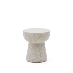 KAVE HOME Pada udendrs sidebord, rund - hvid terrazzo cement (40)