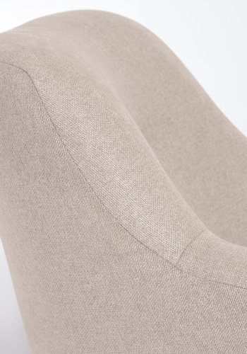 KAVE HOME Candela lenestol - beige stoff og naturlig bketre