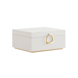 SONGMICS Joyero de 2 capas, organisator de joyas con asa, bandeja extra&iacute;ble para joyas, arma&ccedil;&atilde;o de joyas, efecto flotante, 8,1 x 9,4 x 4,3 inger, gaveide, regalos de Navidad, fargen blanco JBC165W01