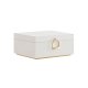 SONGMICS Joyero de 2 capas, organisator de joyas con asa, bandeja extra&iacute;ble para joyas, arma&ccedil;&atilde;o de joyas, efecto flotante, 8,1 x 9,4 x 4,3 inger, gaveide, regalos de Navidad, fargen blanco JBC165W01