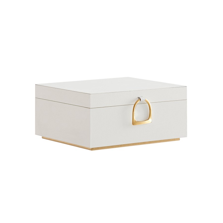 SONGMICS Joyero de 2 capas, organisator de joyas con asa, bandeja extra&iacute;ble para joyas, arma&ccedil;&atilde;o de joyas, efecto flotante, 8,1 x 9,4 x 4,3 inger, gaveide, regalos de Navidad, fargen blanco JBC165W01