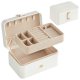 SONGMICS smykkeskrin, reisesmykkeetui, 2-lags reiseetui for �redobber, halskjeder, armb�nd - b�rbar smykkeoppbevaring med stor kapasitet, gaveid&eacute;, skyhvit UJBC166W01