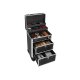 SONGMICS L�sbar Makeup-kasse, Rullende Kosmetik-sk�nhedsvogn, til Professionel Makeup Artist, Sk�nhedsstudio, Negletekniker, ABS, Aluminium, 34 x 27 x 57 cm, Sort JHZ08BK