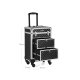 SONGMICS L�sbar Makeup-kasse, Rullende Kosmetik-sk�nhedsvogn, til Professionel Makeup Artist, Sk�nhedsstudio, Negletekniker, ABS, Aluminium, 34 x 27 x 57 cm, Sort JHZ08BK