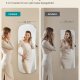 SONGMICS Spejl med Opbevaring, LED Spejl Smykkeskab V�g-/D�rmonteret, L�sbart Afrundet Bredt Spejlskab, med Indvendigt Spejl, 10 x 42 x 108 cm, Hvid Overflade med Gr� Foring JJC026W01