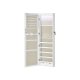 SONGMICS Smykkeskab, Afl�selig V�gmonteret Opbevaringsenhed til Halsk�der og �reringe, med Spejl og Diverse Rum, Hvid med Tr�struktur og Beige JJC093W01