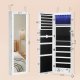 SONGMICS smykkeskap med 6 LED-speil, 114 cm h�yt, l�sbart smykkeskap med speil, veggmontert eller d�rmontert, 2 skuffer, 9,2 x 33 x 114 cm, hvit JJC93W