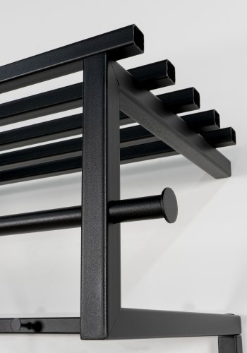 SPINDER DESIGN Rizzoli/Marco Black Edition hattehylde, m. 10 knager og 1 bjlestang - sort stl
