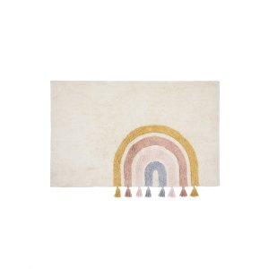 KAVE HOME Tadea gulvt�ppe til b�rn, rektangul�r - multifarvet regnbue bomuld (90x150)