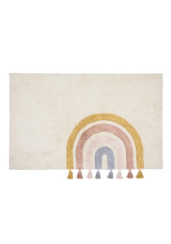 KAVE HOME Tadea gulvt�ppe til b�rn, rektangul�r - multifarvet regnbue bomuld (90x150)