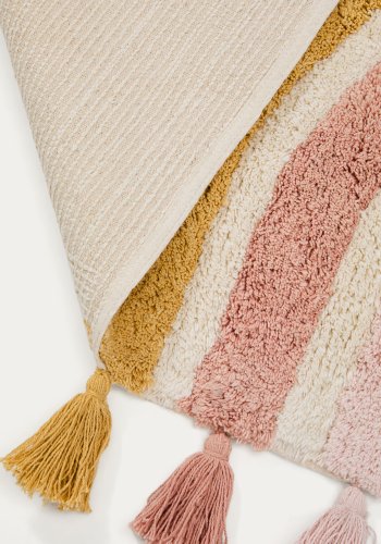 KAVE HOME Tadea gulvt�ppe til b�rn, rektangul�r - multifarvet regnbue bomuld (90x150)