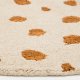 KAVE HOME Tandani gulvt�ppe til b�rn, rund - beige bomuld med orange gepardm�nster (�100)