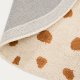 KAVE HOME Tandani gulvt�ppe til b�rn, rund - beige bomuld med orange gepardm�nster (�100)
