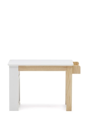 KAVE HOME Serwa skrivebord for barn, med hyller - hvit MDF og naturlig furu (77x40)