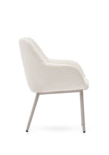 KAVE HOME Konna barnestol, med armlener - hvit bouclé og beige stl