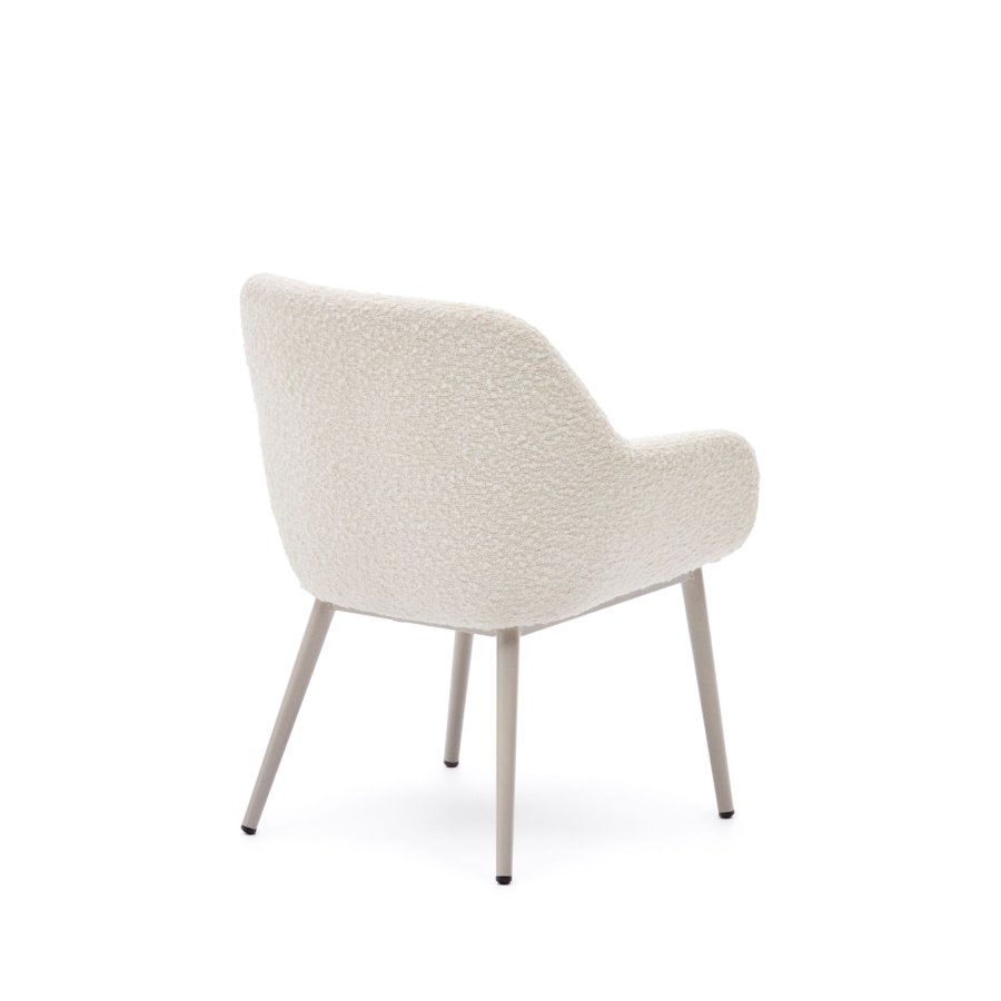 KAVE HOME Konna barnestol, med armlener - hvit bouclé og beige stl