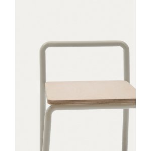 KAVE HOME Tinn stol i askefinér med beige metalstruktur