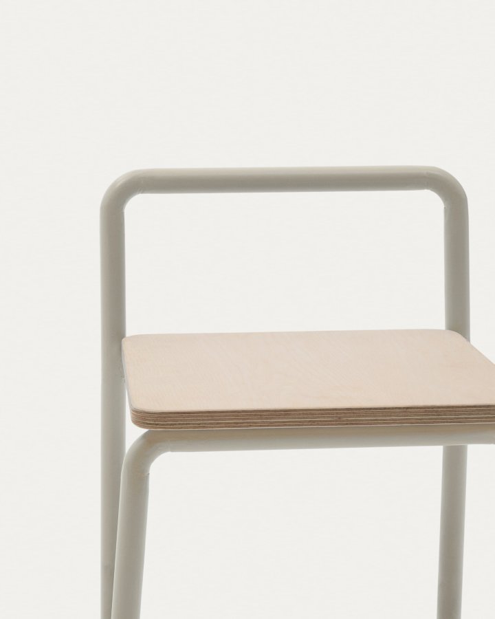 KAVE HOME Blikkstol i ask finér med beige metallstruktur