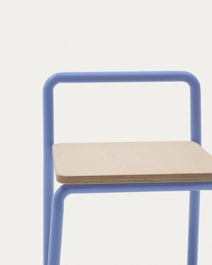 KAVE HOME Blikkstol i ask finér med bl metallstruktur