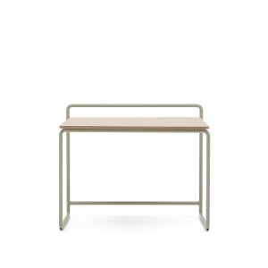 KAVE HOME Tinn brneskrivebord, rektangulr - natur askefinér og beige metal (82x45)