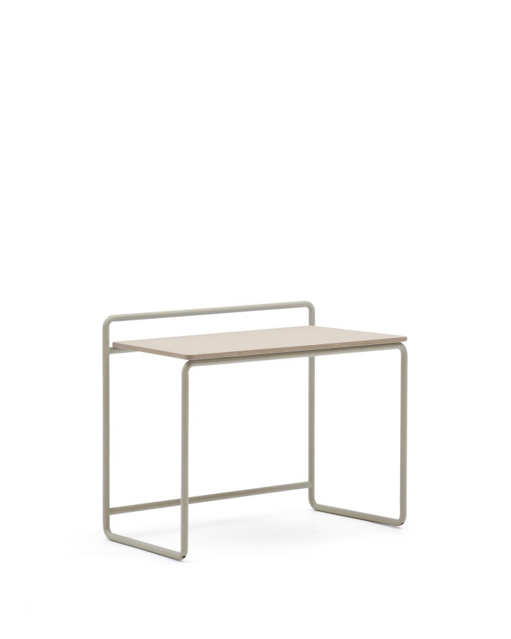 KAVE HOME barnepult i tinn, rektangulrt - finér i naturlig ask og beige metall (82x45)