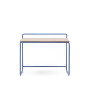 KAVE HOME Tinn brneskrivebord, rektangulr - natur askefinér og bl metal (82x45)