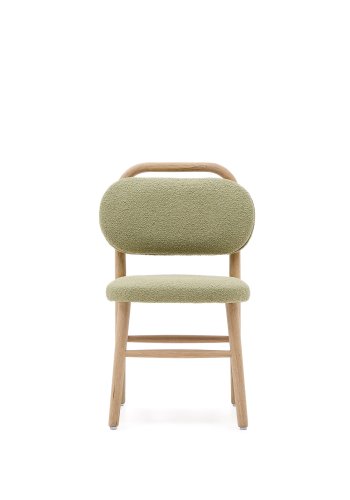 KAVE HOME Helda barnestol - grnn bouclé og naturlig eik