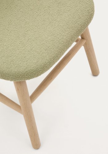 KAVE HOME Helda barnestol - grnn bouclé og naturlig eik