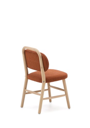 KAVE HOME Helda barnestol - terracotta bouclé og naturlig eik