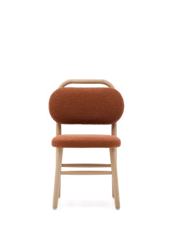KAVE HOME Helda barnestol - terracotta bouclé og naturlig eik