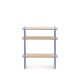 KAVE HOME Barnebokhylle i tinn, m. 3 hyller, rektangulre - finér i naturlig ask og bltt metall (70x60)