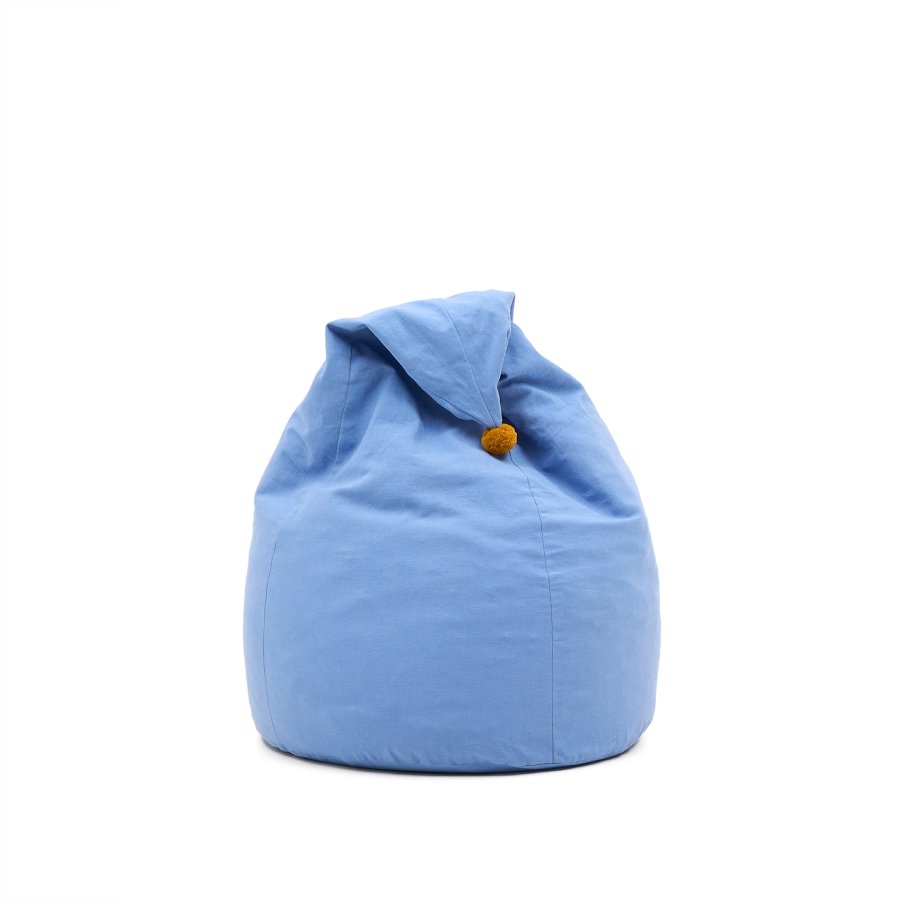 KAVE HOME Olvi bl, bomullspuff med sennepsfarget dusk, 60 cm